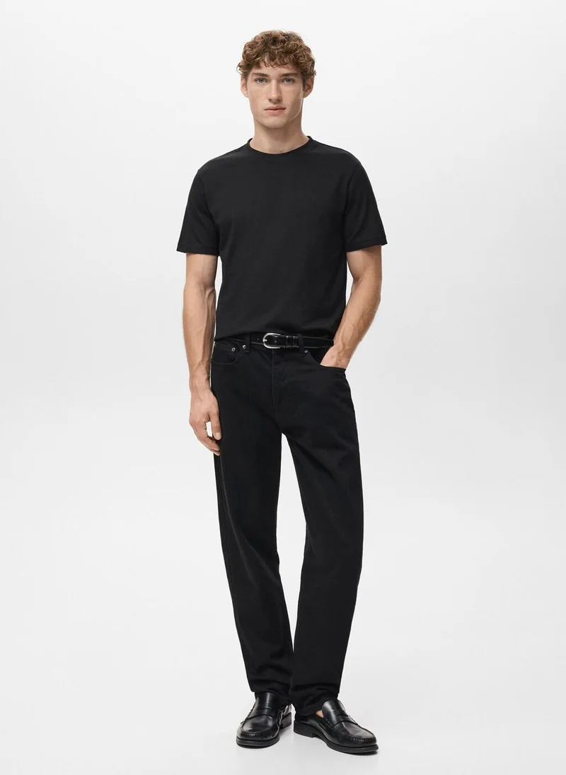 Mango Man  100% cotton slim-fit t-shirt for Men | Best Price UAE